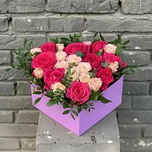 Цветочная композиция из Розы в коробке в Глазынино