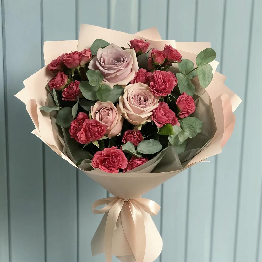 Букет цветов из: Гвоздики и Розы в Глазынино