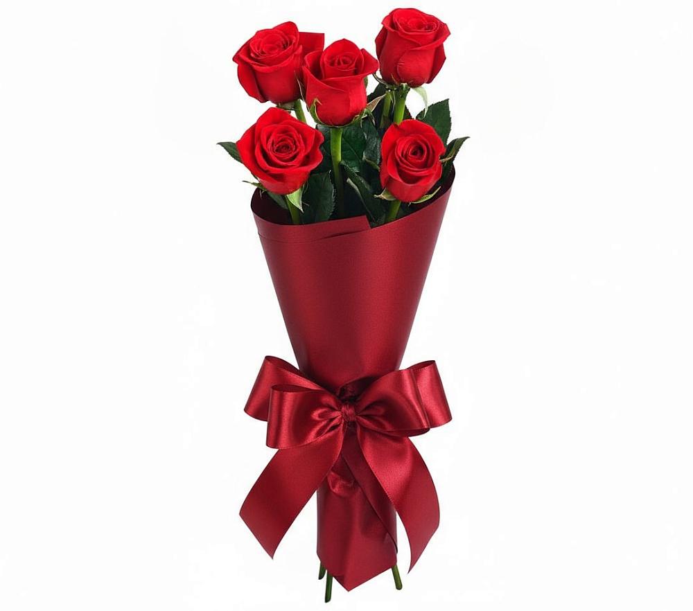 Букет 5 Красных роз Эдлесс Лав в Глазынино