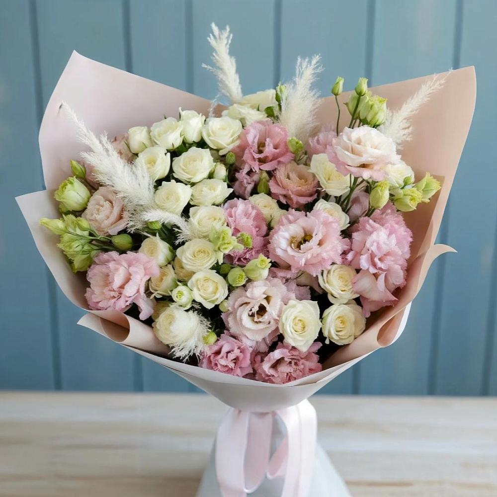 Букет цветов из: Альстромерии и Розы в Глазынино