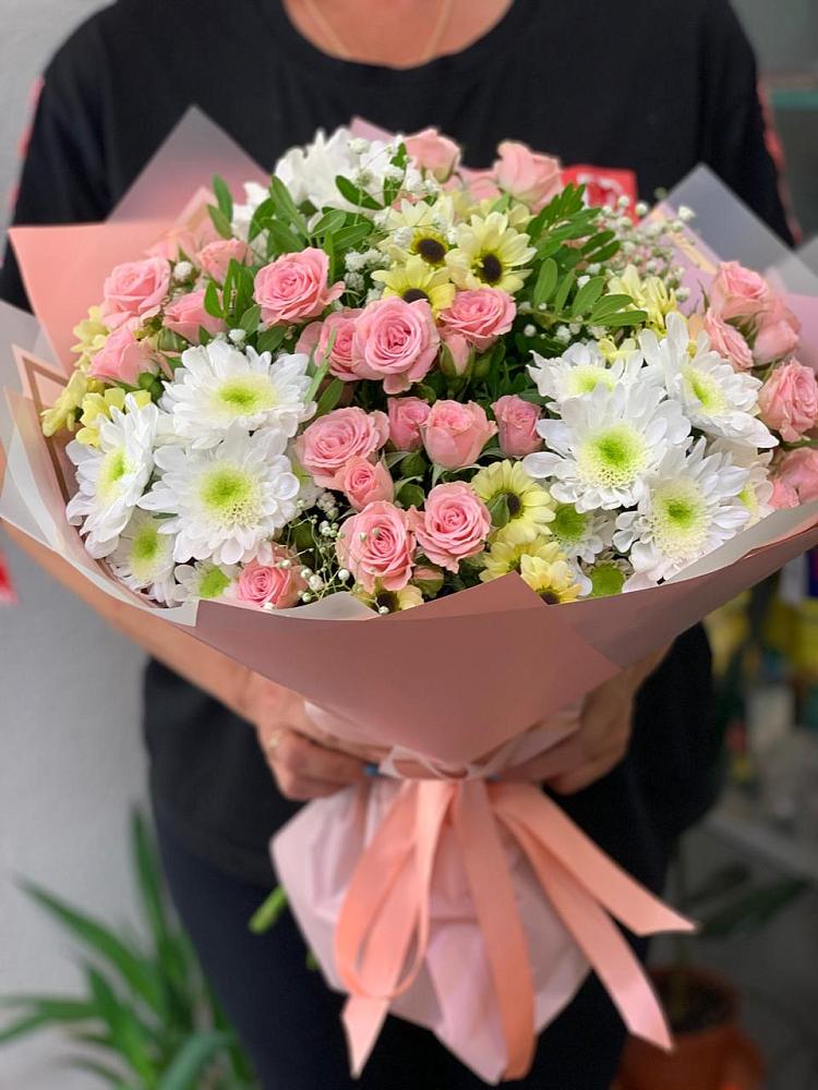 Букет цветов из: Розы и Хризантемы в Глазынино