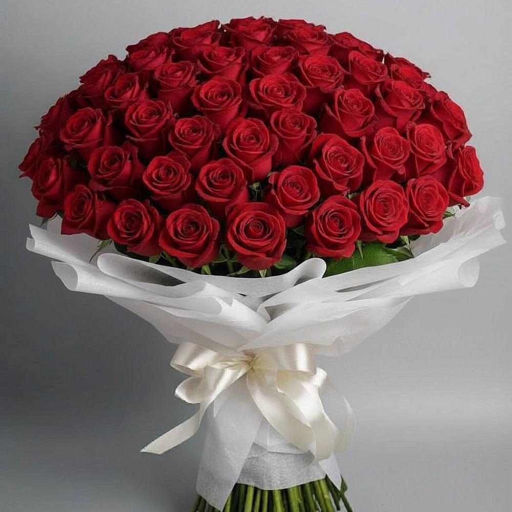 Букет 101 Красная роза Блэк Мэджик в Глазынино