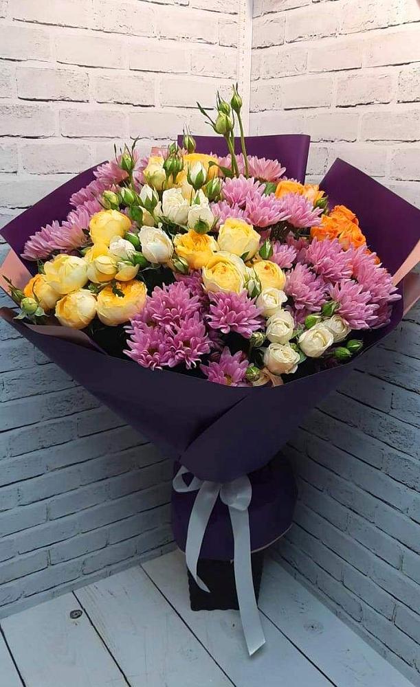 Букет цветов из: Хризантемы и Розы в Глазынино