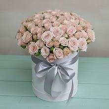 Цветочная композиция из Розы в шляпной коробке в Глазынино