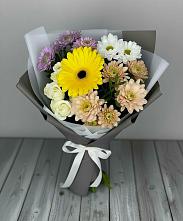 Букет цветов из:  Розы, Герберы и Хризантемы в Глазынино