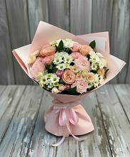 Букет цветов из:  Гвоздики, Розы и Хризантемы в Глазынино