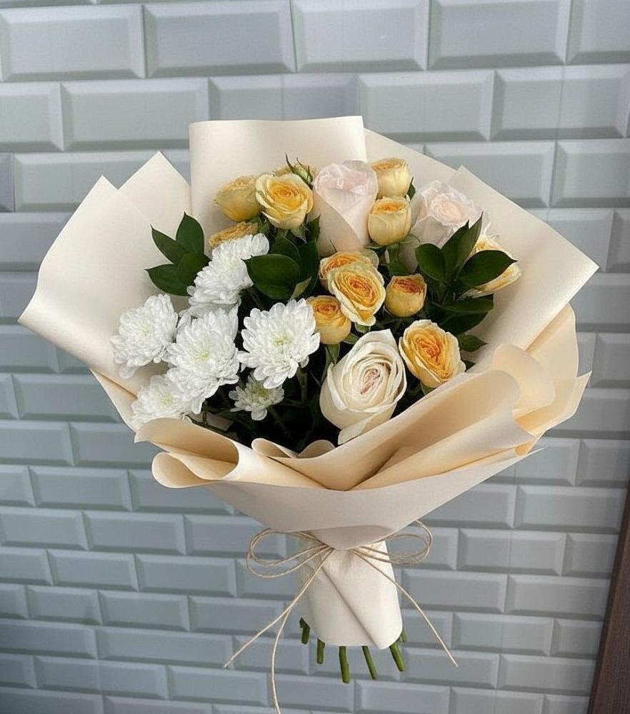 Букет цветов из: Розы и Хризантемы в Глазынино