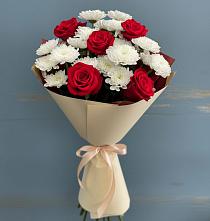 Букет цветов из:  Розы и Хризантемы в Глазынино