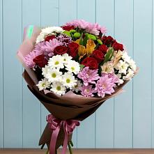 Букет цветов из:  Розы, Хризантемы и Альстромерии #REPLACE_PRED# Глазынино