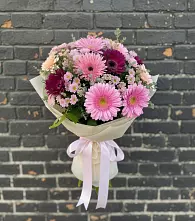 Букет цветов из:  Герберы и Хризантемы в Глазынино