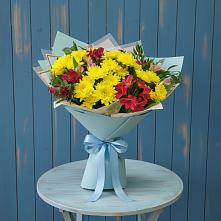 Букет цветов из:  Альстромерии и Хризантемы в Глазынино