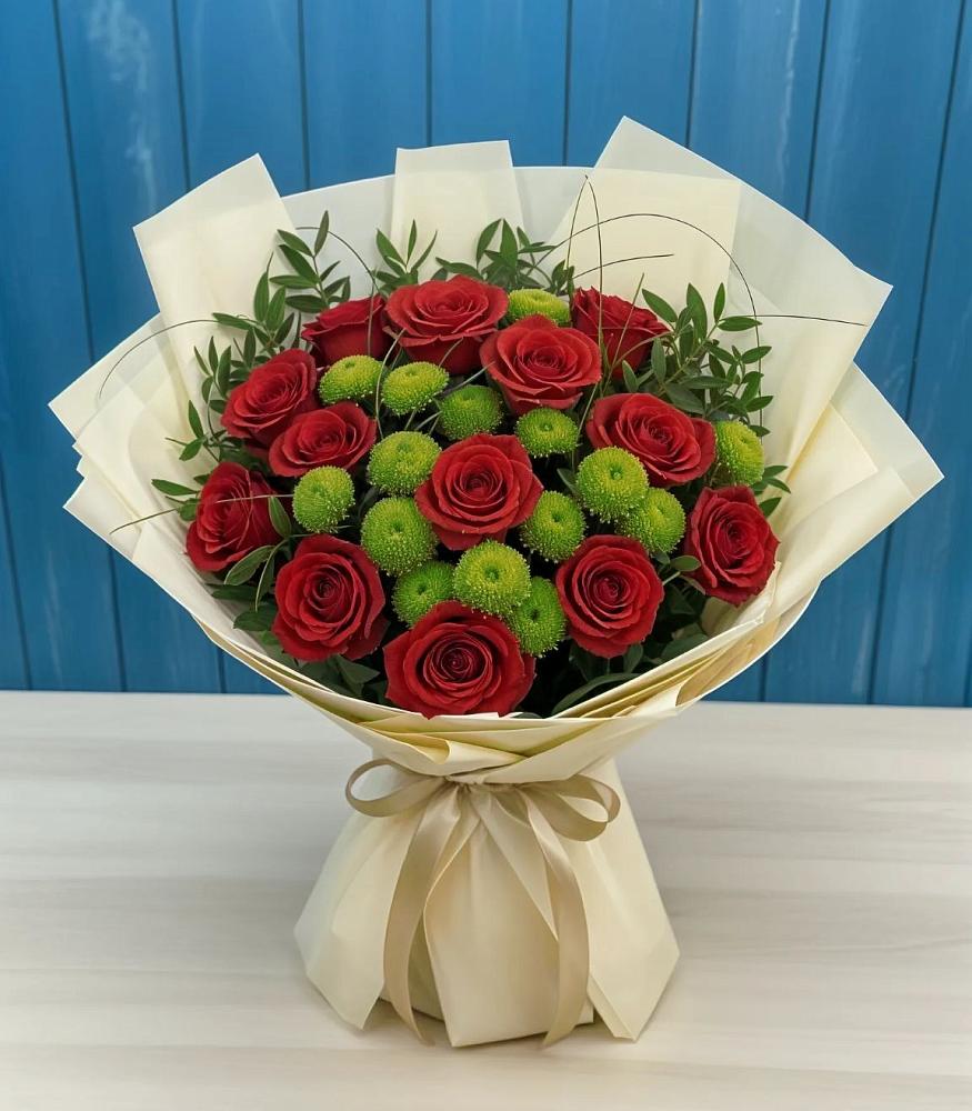 Букет цветов из: Розы и Хризантемы в Глазынино